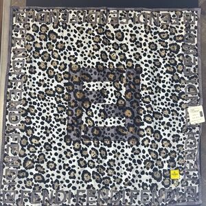 Fendi Gold and Black Leopard Print Scarf
